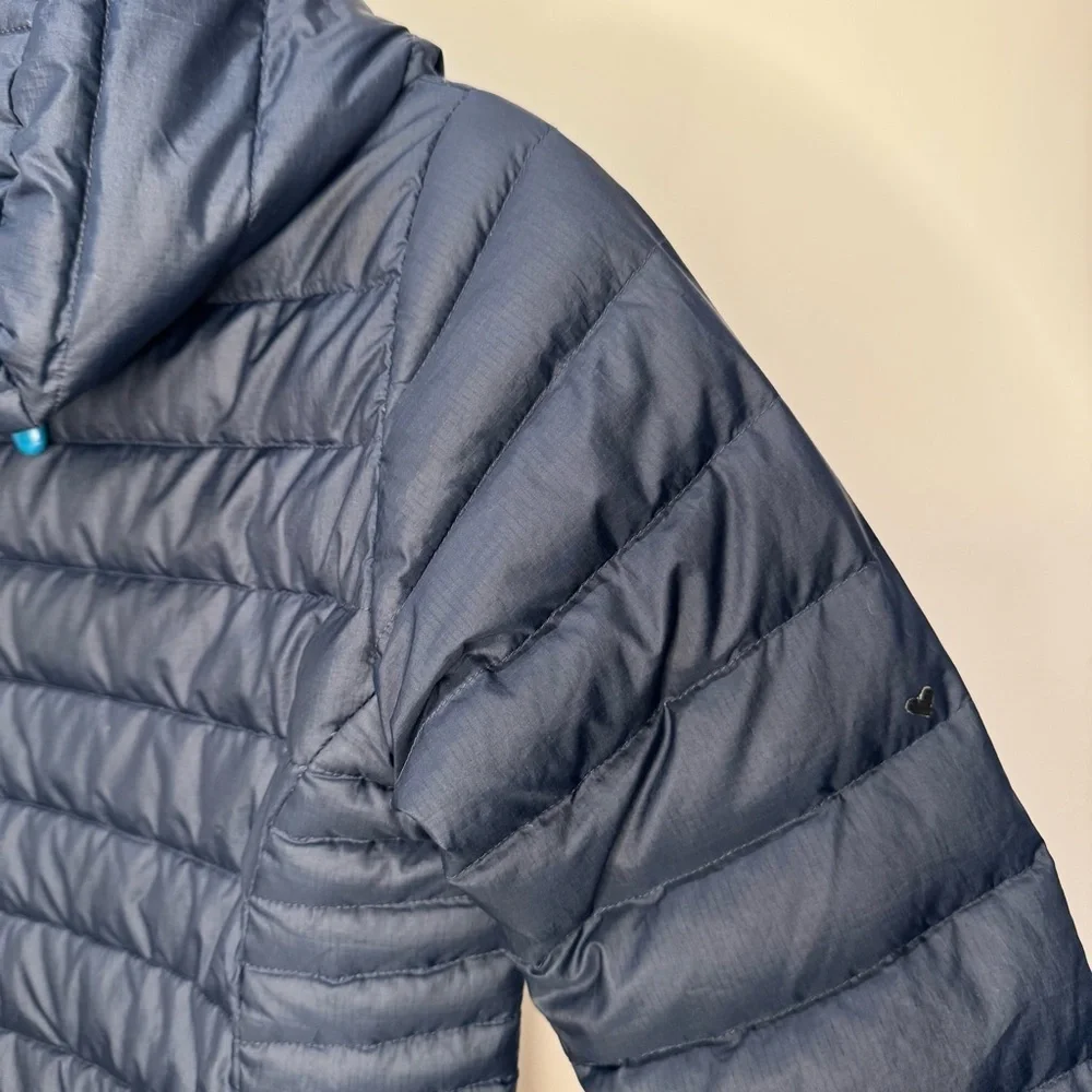 Patagonia Down Sweater Hoody Puffer Jacket Navy / Turquoise Blue Women’s XS - Picture 8 of 14